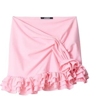 Jacquemus Jupe Playa Ruffled Mini Skirt - Pink