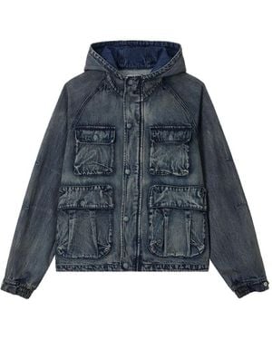 Izzue Hooded Denim Jacket - Blue