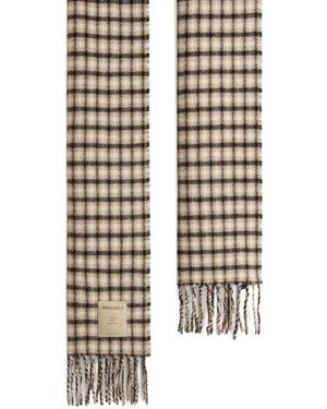 Woolrich Checked Fringed Scarf - White