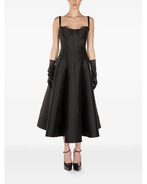 ARAFTU Lace-Detail Midi Dress - Black