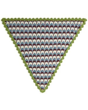 La DoubleJ Bufanda De Ganchillo Con Forma Triangular - Blanco