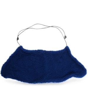 DSquared² Fleece-Texture Drawstring Scarf - Blue