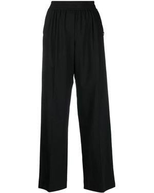 Krizia Straight-Leg Wool-Silk Blend Pants - Black