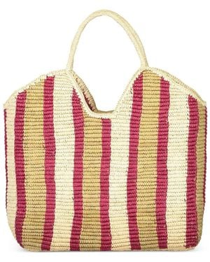 AMOR Y MEZCAL Striped Tote Bag - White