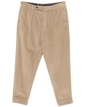 Berwich Chiaia Gd Pleated Corduroy Trousers - Natural