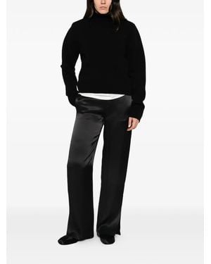 Lisa Yang Satin-Finish Trousers - Black