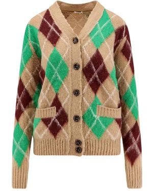 Aspesi Argyle-Pattern Wool Cardigan - Green
