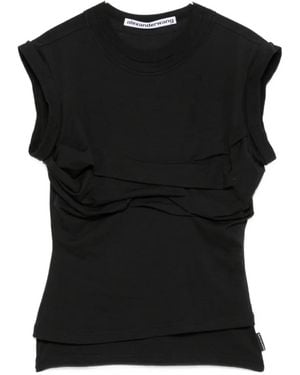 Alexander Wang Twisted-Detail T-Shirt - Black