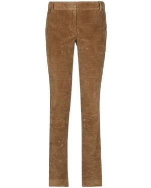 Dolce & Gabbana Logo-Detailed Straight-Leg Wool Pants - Brown