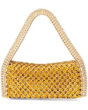 Benedetta Bruzziches Rachele La Grande Crystal-Embellished Shoulder Bag - Metallic