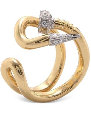 David Webb Anillo Nail En Oro Amarillo De 18 Ct Con Diamantes - Metálico