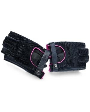 KARL LAGERFELD K/Autograph Rhinestone-Embellished Fingerless Gloves - Blue