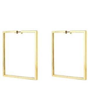 CADAR 18Kt Foundation Square Hoop Earrings - White