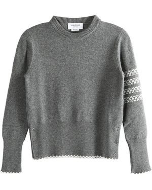 Thom Browne Button-Detail Jumper - Grey