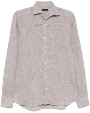 Barba Napoli Linen Shirt - Grey