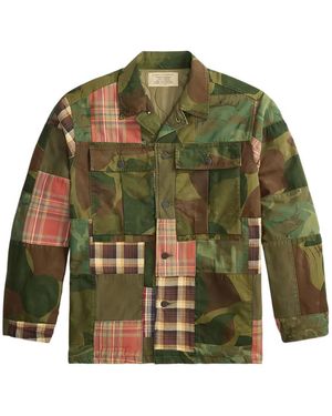 RRL Patchwork Cotton Shirt Jacket - Green