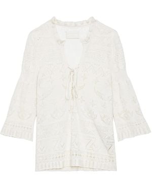 Zadig & Voltaire Taho Openwork-Knit Top - White