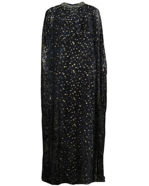 Biyan Beaded-Neckline Fil-Coupé Dress - Black