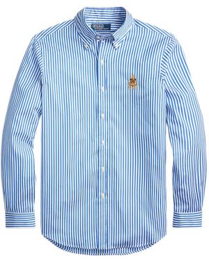 Polo Ralph Lauren Striped Embroidered Shirt - Blue