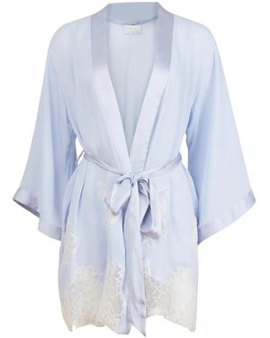 Fleur du Mal Lace-Trimmed Robe - Blue