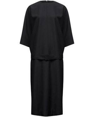 MM6 by Maison Martin Margiela Abito Midi Con Cintura - Nero