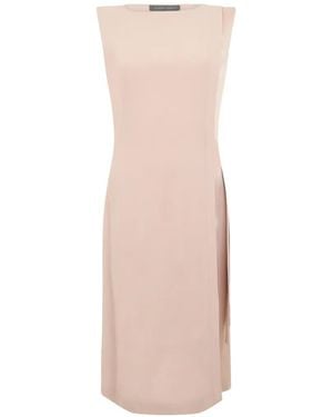 Alberta Ferretti Vestido Midi Sin Mangas Con Detalle Lateral - Blanco