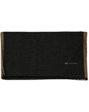 Kiton Polka-Dot Reversible Scarf - Black