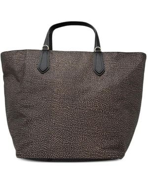 Borbonese Opale-Print Tote Bag - Black
