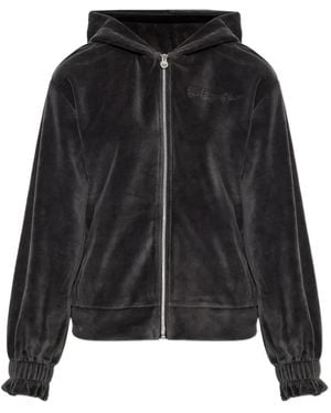 EA7 Velvet Zip-Up Hoodie - Black