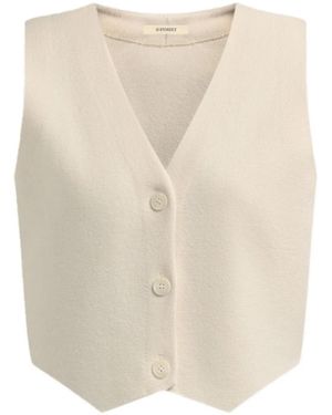12 STOREEZ V-Neck Knitted Vest - Natural