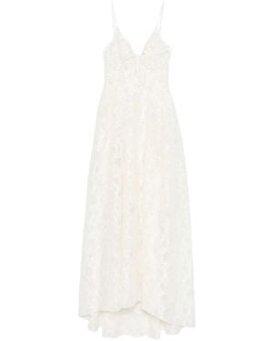 Ermanno Scervino V-Neck Midi Dress - White