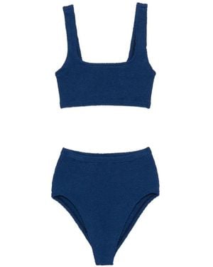 Hunza G Patricia Crinkle-Effect Bikini - Blue