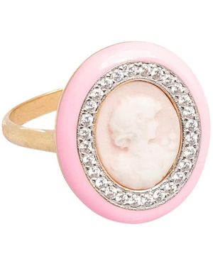 Cameo & Beyond Glam Ladies Ring - Pink