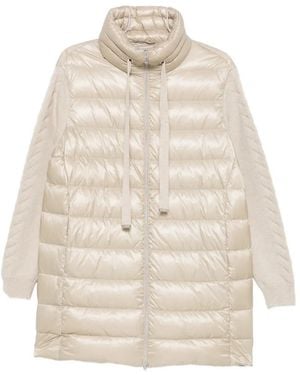 Herno Quilted Paneled Zip-Up Coat - White