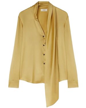 RETORI Silk Scarf-Detail Shirt - Yellow