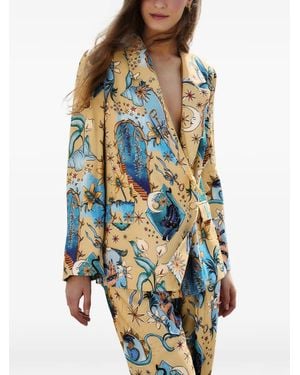 FARM Rio Sand Mystical Printed Blazer - Blue