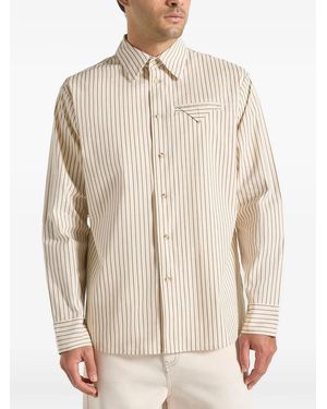 Manière De Voir Ronnie Pinstripe Long Sleeve Shirt - Natural