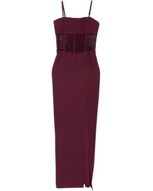 Patrizia Pepe Mesh-Insert Dress - Purple