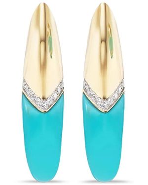 Emily P. Wheeler And Diamond Hoop Earrings - Blue