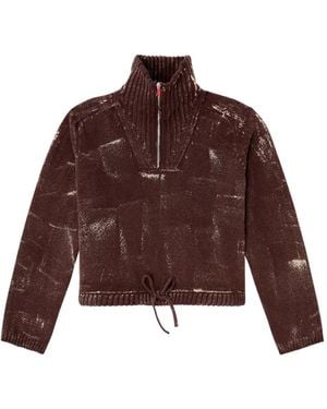 DIESEL M-Marcellette Half-Zip Jumper - Brown