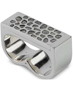 Parts Of 4 Plate Double Ring Mit Diamant - Grau