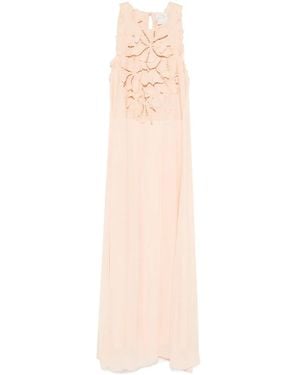forte_forte Floral-Appliqué Maxi Dress - White