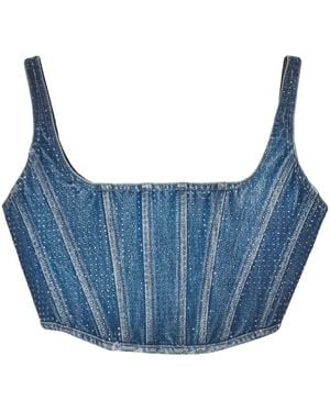 Marc Jacobs ビジュートリム デニムコルセットトップ - ブルー