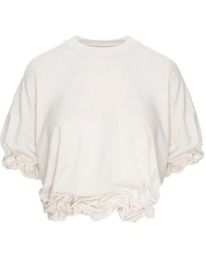 SEEN USERS T-Shirt Twombly Bloom Con Ruches - Bianco