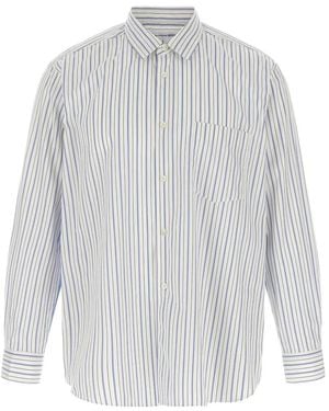 Comme des Garçons Striped Paneled Shirt - White