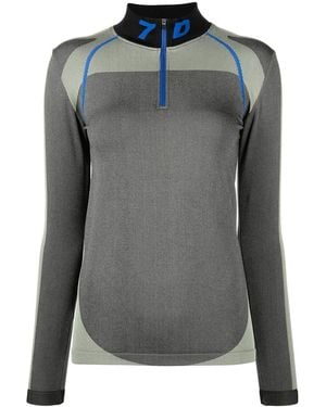 7 DAYS ACTIVE Half-Zip Funnel Neck Top - Gray