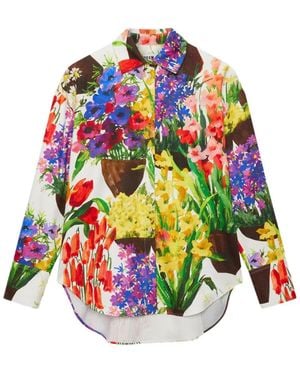 MSGM Chemise À Fleurs - White