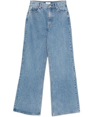 Sandro Pantalon À Taille Ceinturée - Bleu