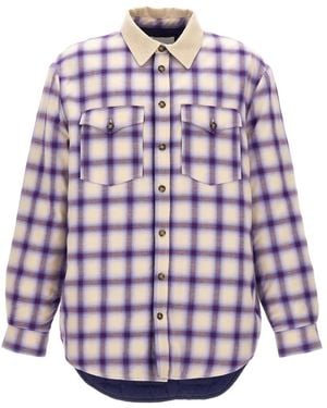 Isabel Marant Chaqueta A Cuadros Con Cuello De Pana - Morado