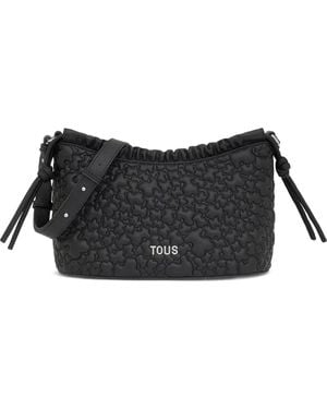 Tous Borsa A Tracolla Con Coulisse E Motivo Goffrato - Nero